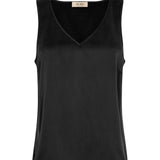 Mos Mosh - Astrid v-neck silkkitoppi, black