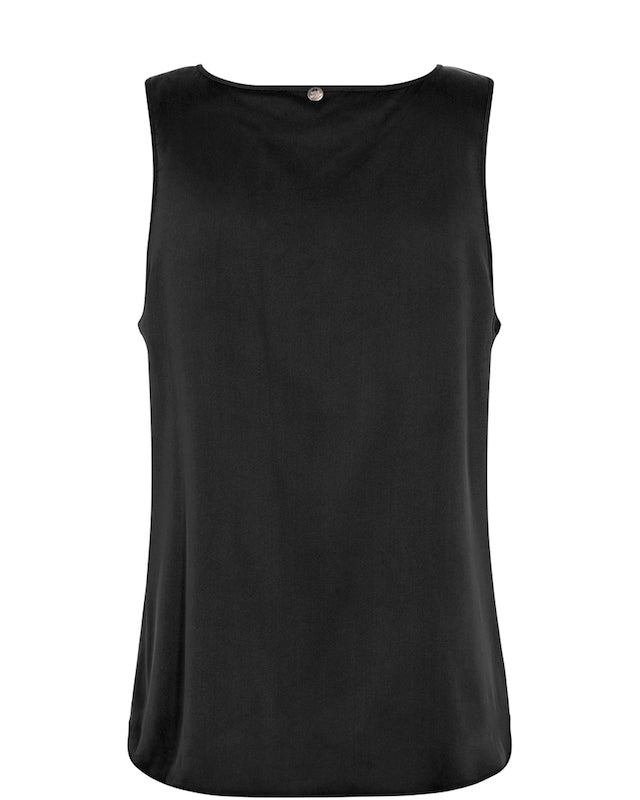 Mos Mosh - Astrid v-neck silkkitoppi, black