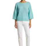 Heidy alpakkaneule vajaamittaisilla hihoilla, Seafoam Green