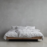 Raidallinen pussilakana puuvillaa 140x200, Striped Taupe