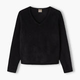 Pitkähihainen cashmereneule v-kaula-aukolla new, Black