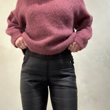 Andrea Rollneck Cropped alpakkaneule, Bordeaux