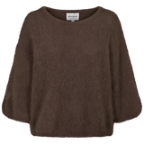 Josie alpakkaneule 3/4 Short Sleeves, Cocoa