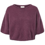 Josie alpakkaneule 3/4 Short Sleeves, Bordeaux