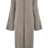 June Long Alpaca Cardigan With Hood, Light Taupe