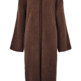 June pitkä neuletakki hupulla alpakkaa, Cocoa Brown