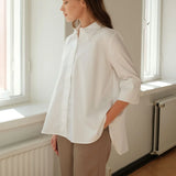 Klassinen paitapusero 3/4 hihoilla, White