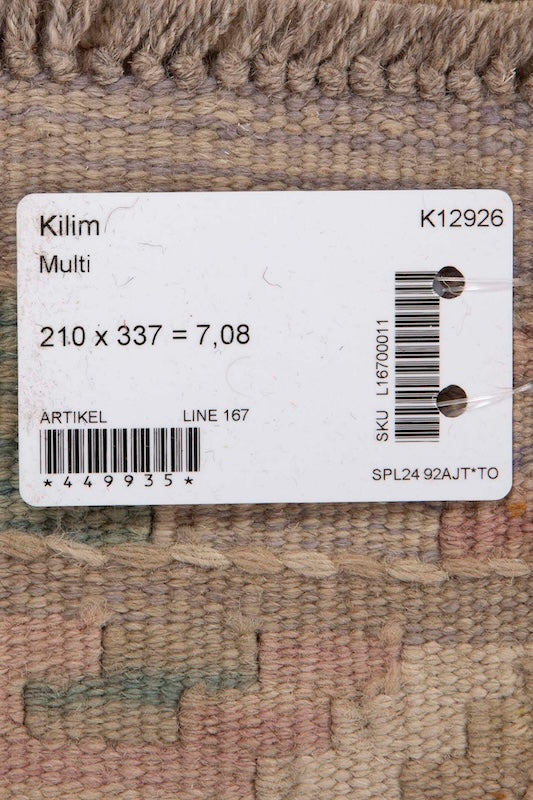 Kelim matto, multi custom #618 / 210x337cm