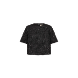 Reya lyhythihainen paljettipaita, Black