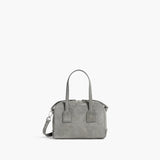 Laci Mini Bowler Bag Suede, Stone Grey