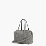 Laci Mini Bowler Bag Suede, Stone Grey
