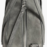 Laci Mini Bowler Bag Suede, Stone Grey