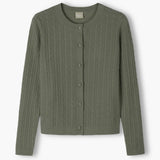 Palmikkoneuletakki cashmerea, Light Olive