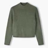 Pitkähihainen cashmereneule puolipoolokauluksella, Light Olive