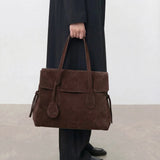 Lydia Tote Bag Suede, Chocolate