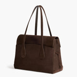 Lydia Tote Bag Suede, Chocolate