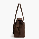Lydia Tote Bag Suede, Chocolate