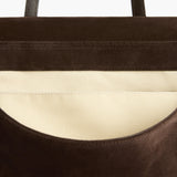 Lydia Tote Bag Suede, Chocolate