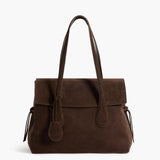 Lydia Tote Bag Suede, Chocolate
