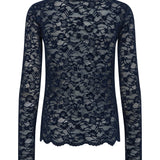 Miriel Velvet pitkähihainen pitsipaita, Navy Blazer