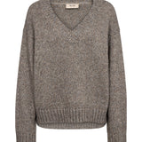Welma Glam neule v-kaula-aukolla, Dark Grey Melange
