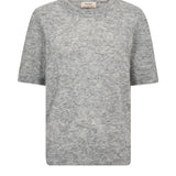 Mape lyhythihainen neule o-kaula-aukolla, Grey Melange