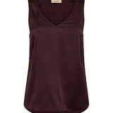 Astrid v-neck silkkitoppi, Fudge