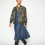 Ruby Print Bomber Jacket, Olive Night