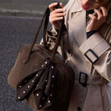 Elara työlaukku, Suede Dark Brown