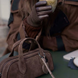 Thora mokkalaukku, Suede, Dark Brown