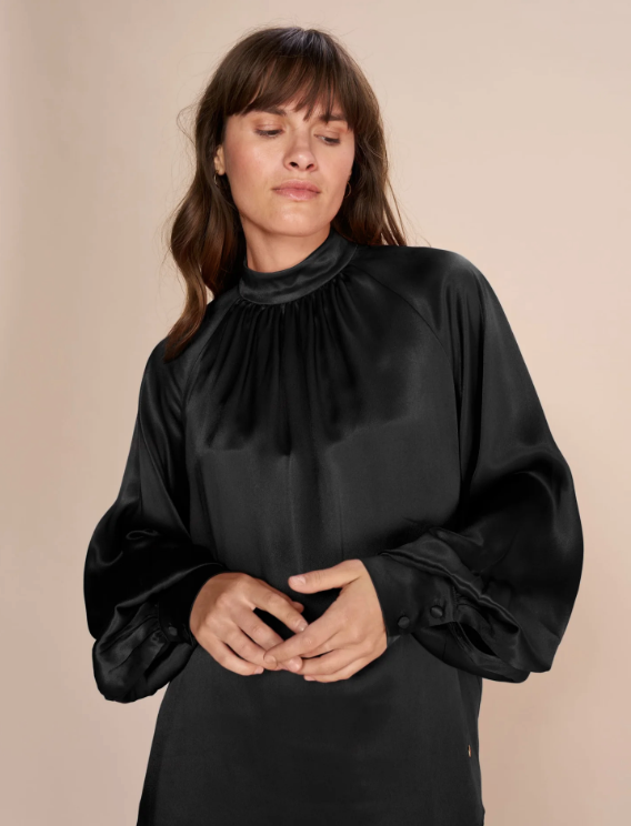 Mos Mosh - Sille Glossi Blouse, Black