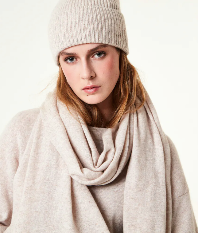Davida iso cashmerehuivi, light beige