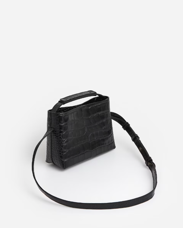 Flattered - Hedda mini handbag, black croco