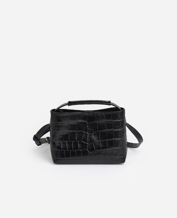 Flattered - Hedda mini handbag, black croco