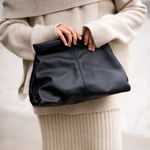 Flattered - Clay Clutch nahkaa, musta