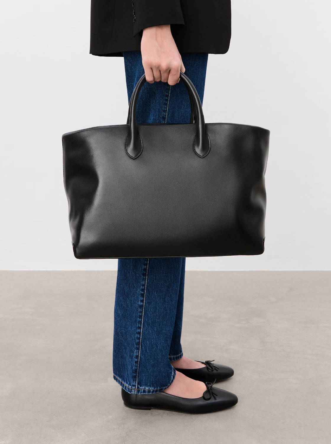 Flattered - Lola tote bag leather, black