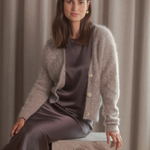 Original Story Tianna midi satiinihame, dark chocolate