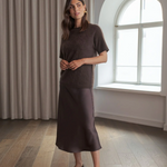 Karlie lyhythih cashmere neule, dark chocolate