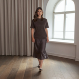 Karlie lyhythih cashmere neule, dark chocolate