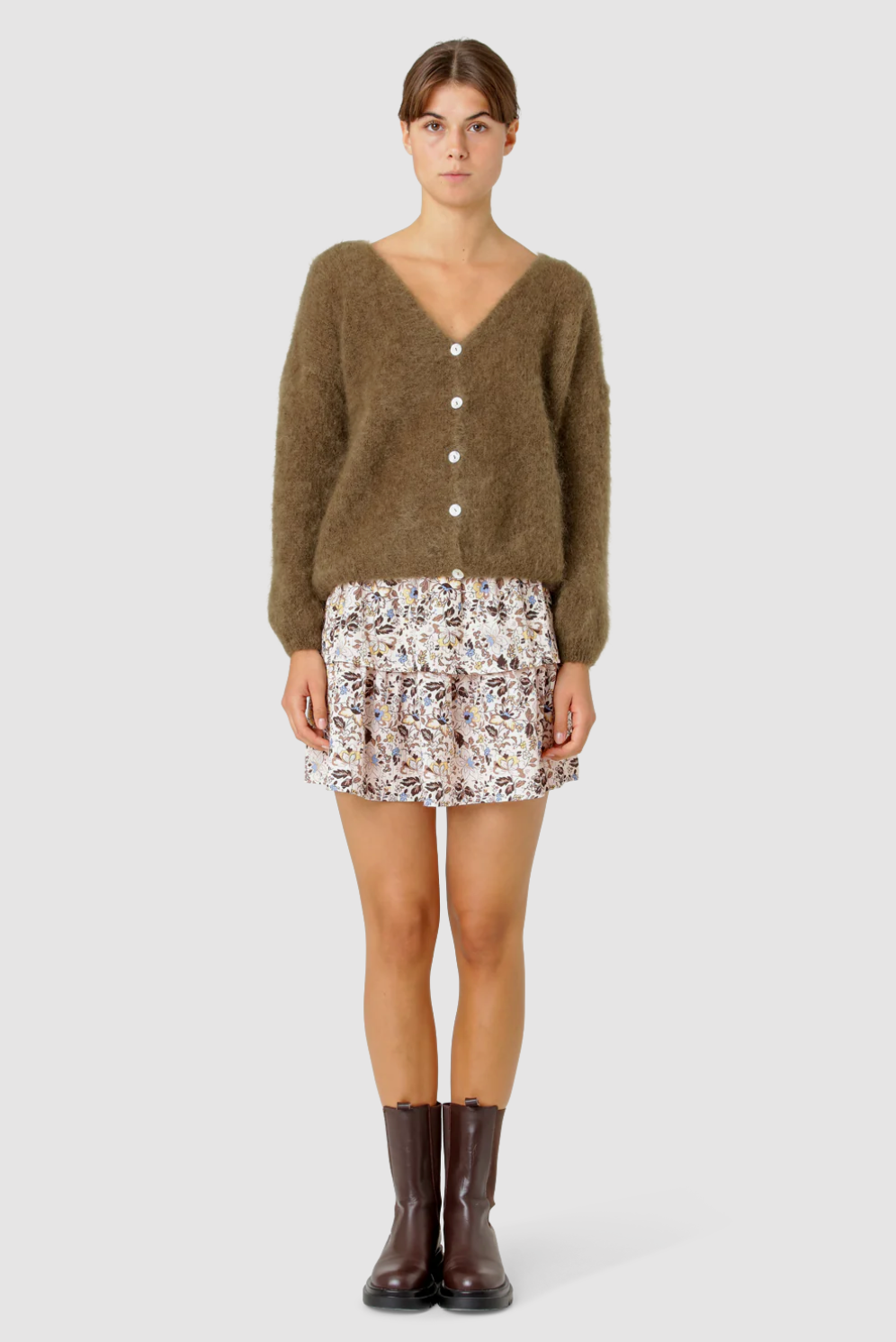 Americandreams - Cornelia mohairneuletakki, dark brown
