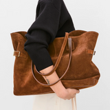Flattered - Lesley tote bag, suede bourbon
