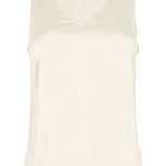 Mos Mosh - Astrid v-neck silkkitoppi, ecru