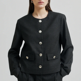 Wake lyhyt bleiseri, dark grey melange