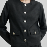 Wake lyhyt bleiseri, dark grey melange