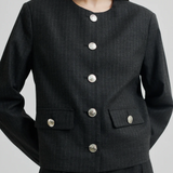 Wake lyhyt bleiseri, dark grey melange