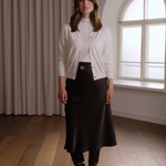 Tianna midi satiinihame, black