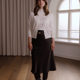 Tianna midi satiinihame, black