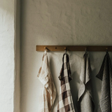 Olsson & Jensen - Johanna ruudullinen keittiöpyyhe pellavaa, brown/nat