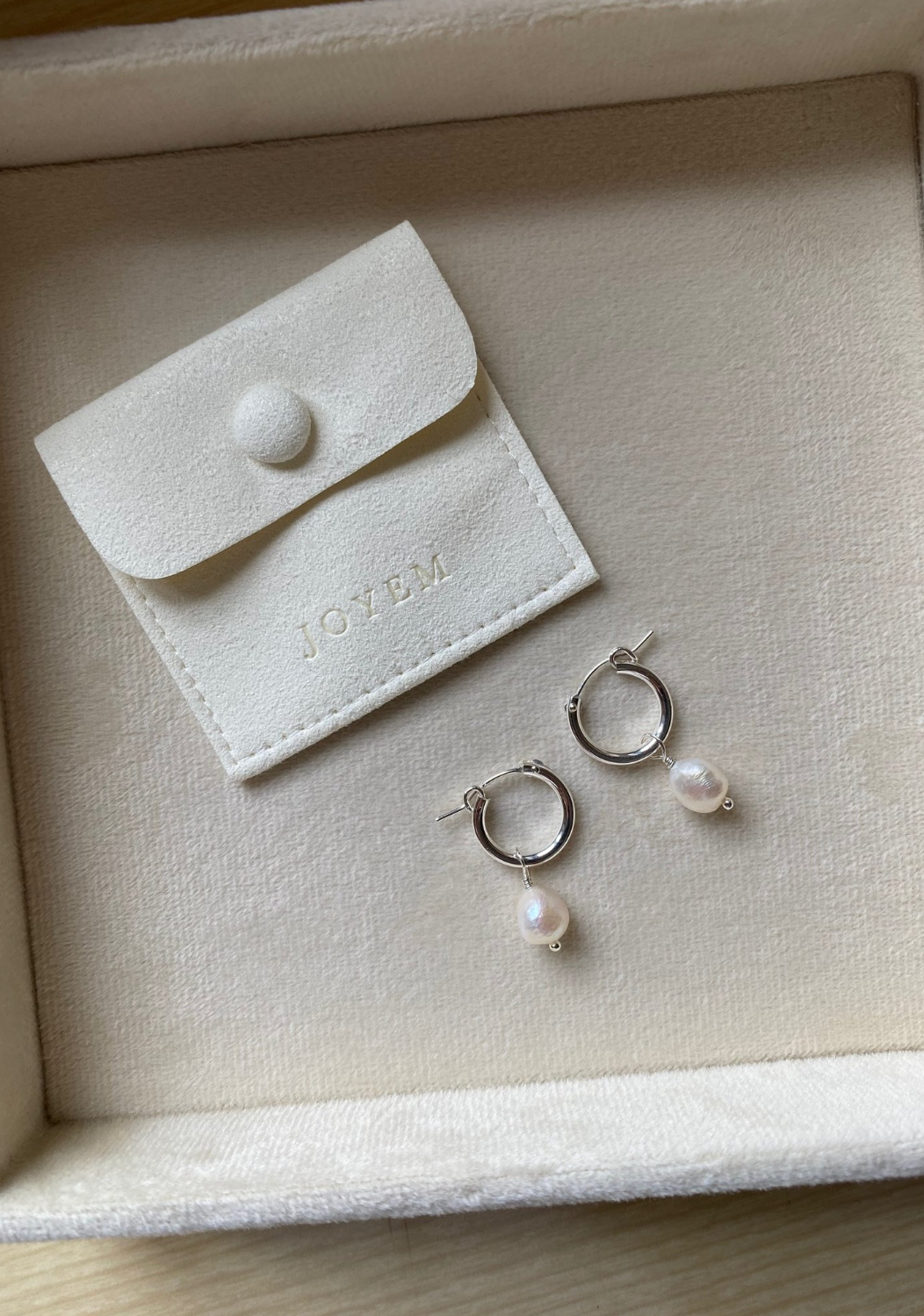 Venice Pearl Hoop korvakorut, hopea