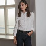 Camilla puuvillakauluspaita, white